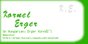 kornel erger business card